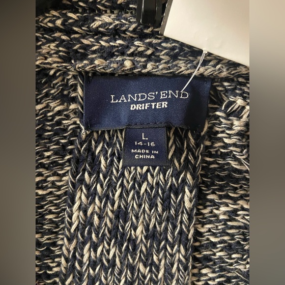 NWT - Knit Sweater Drifter Duster w/ Dark Blue/White Colors by Land's End - Picture 2 of 3